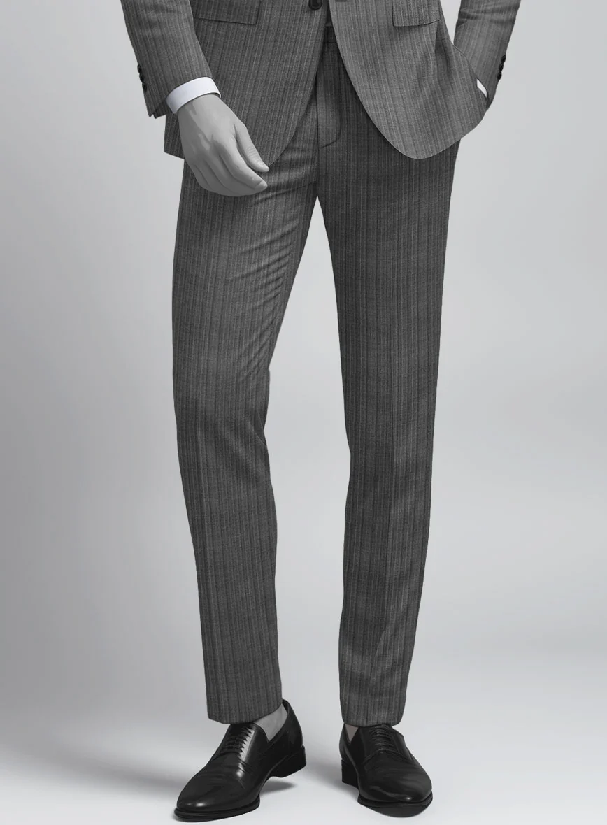Napolean Romulo Stripe Gray Wool Suit - Image 6