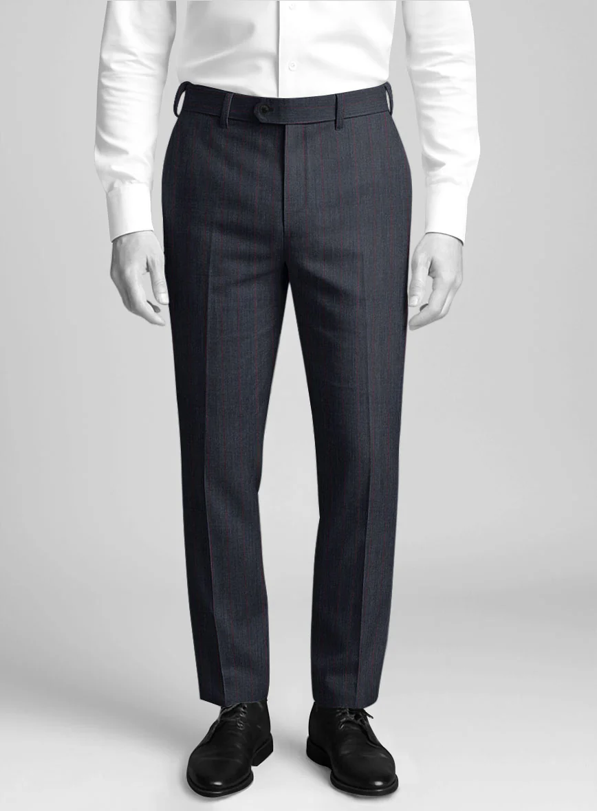 Napolean Rosano Stripe Navy wool Suit - Image 5