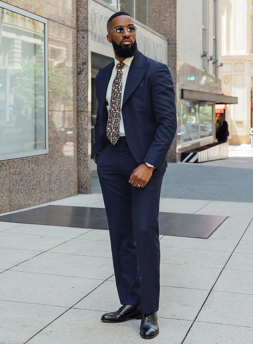 Napolean Royal Blue Birdseye Pablo Style Wool Suit - Image 2