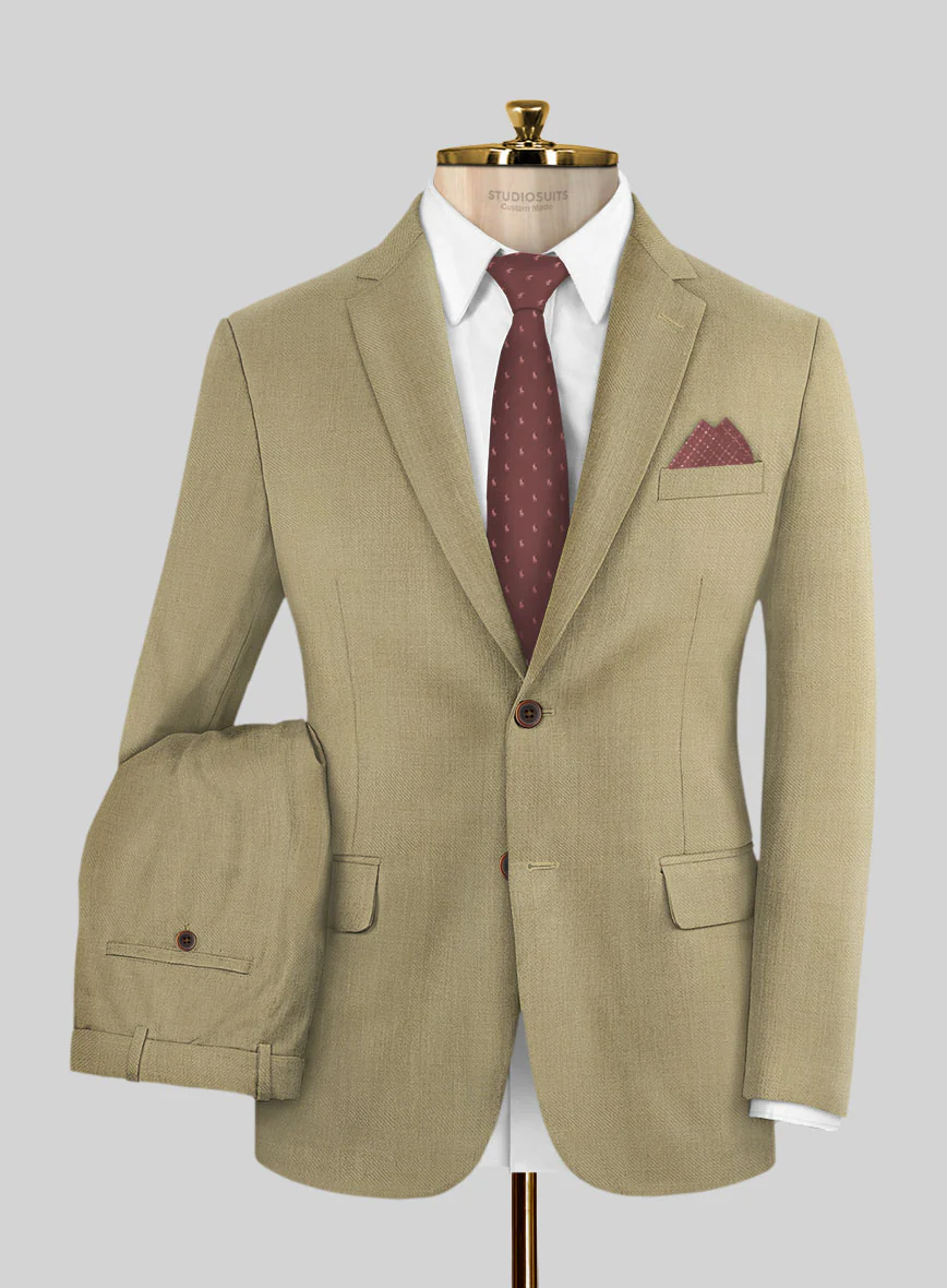 Napolean Sahara Khaki Wool Suit - Image 2
