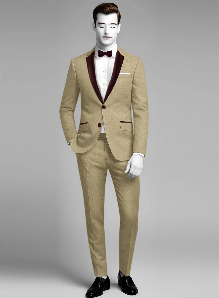 Napolean Sahara Khaki Wool Tuxedo Suit - Image 2