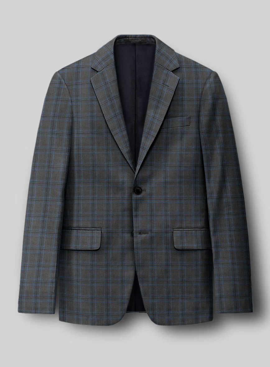 Napolean Sarcho Gray Blue Wool Suit - Image 3