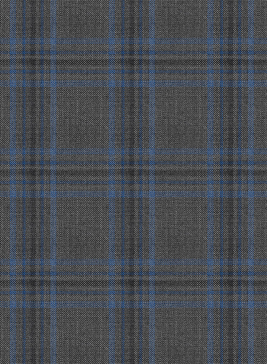 Napolean Sarcho Gray Blue Wool Suit - Image 7