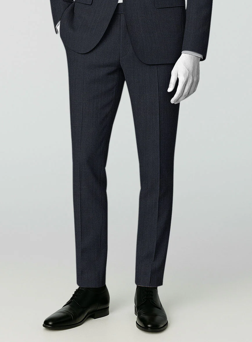 Napolean Self Satin Blue Wool Suit - Image 6