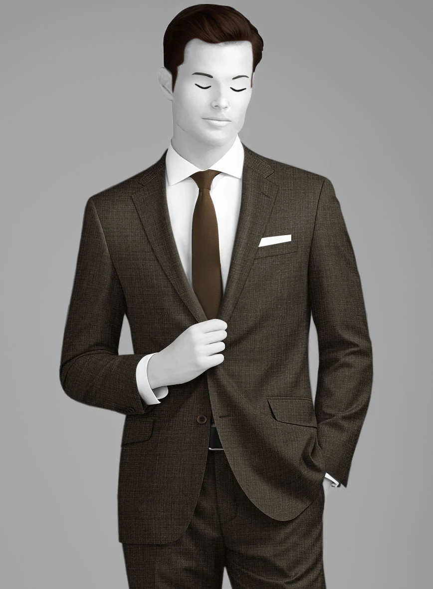 Napolean Sharkskin Brown Wool Suit - Image 4