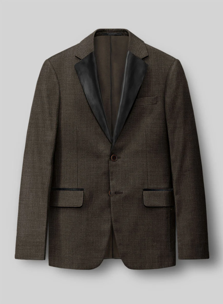 Napolean Sharkskin Brown Wool Tuxedo Suit - Image 6