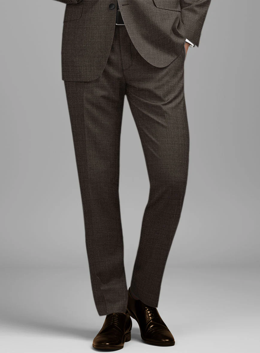 Napolean Sharkskin Brown Wool Tuxedo Suit - Image 4