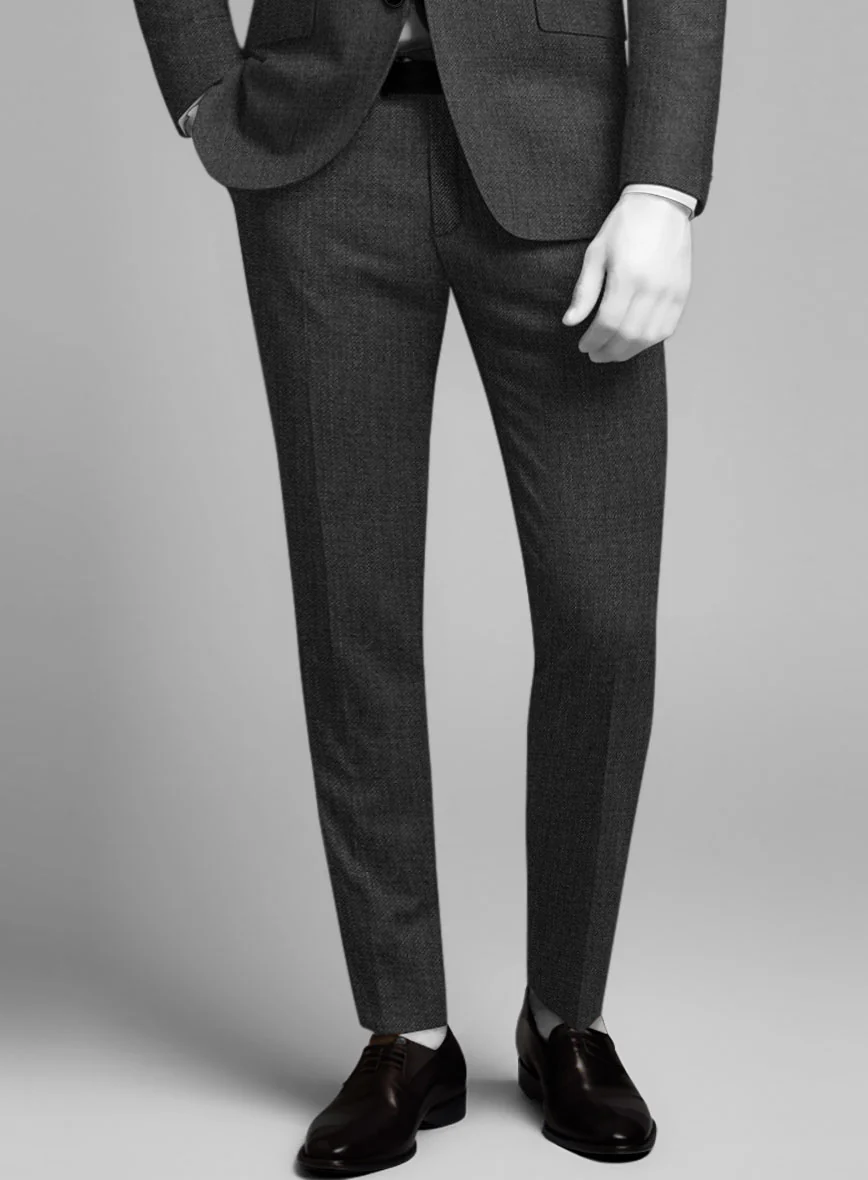 Napolean Sharkskin Charcoal Wool Pants - Image 2