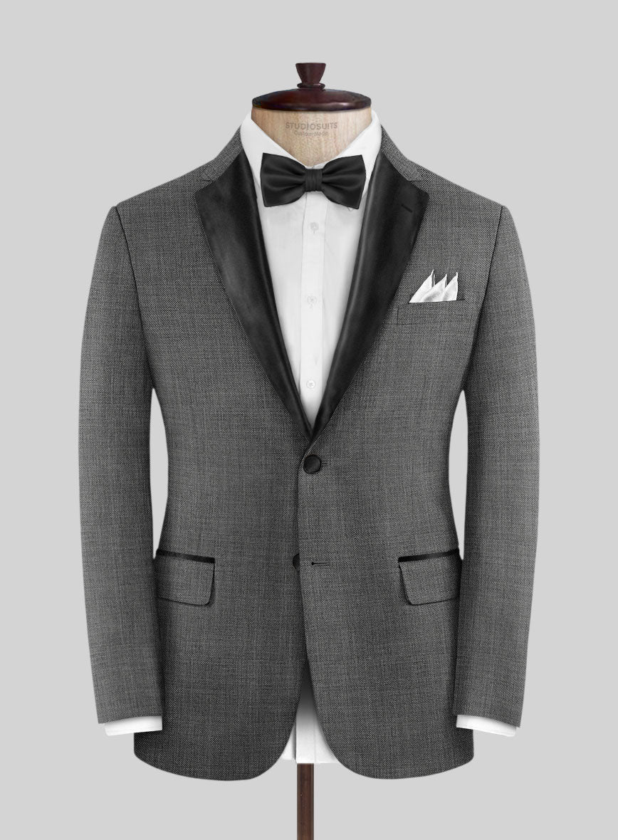 Napolean Sharkskin Gray Wool Tuxedo Suit - Image 3