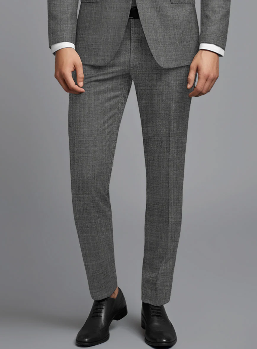 Napolean Sharkskin Gray Wool Tuxedo Suit - Image 5