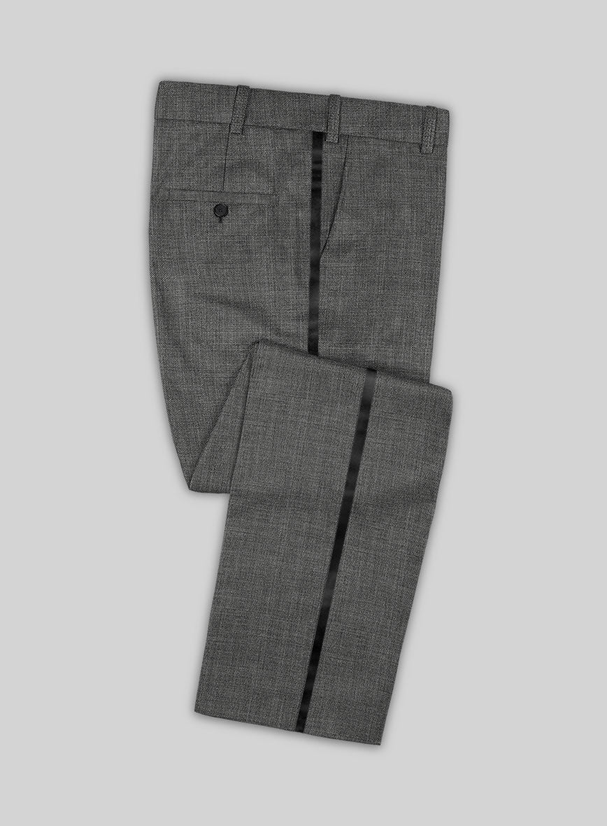 Napolean Sharkskin Gray Wool Tuxedo Suit - Image 6