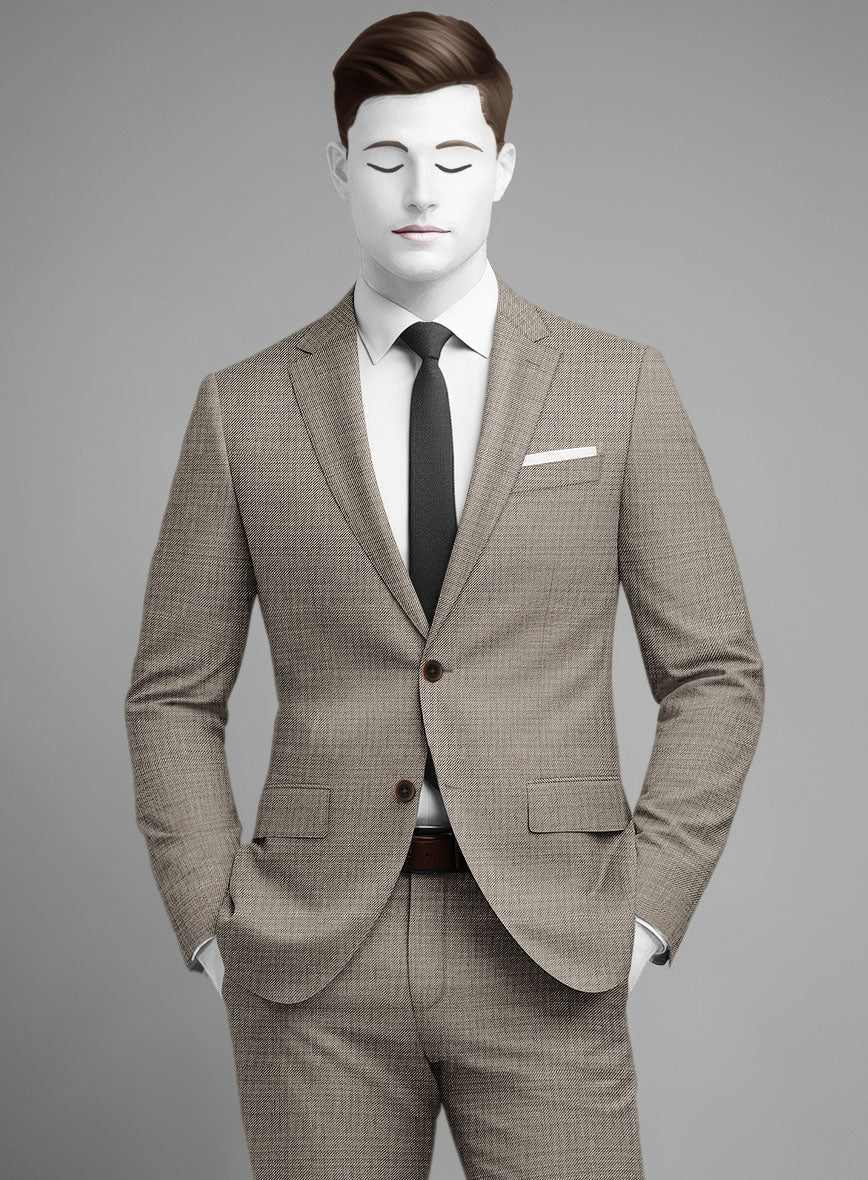 Napolean Sharkskin Light Brown Wool Jacket - Image 2