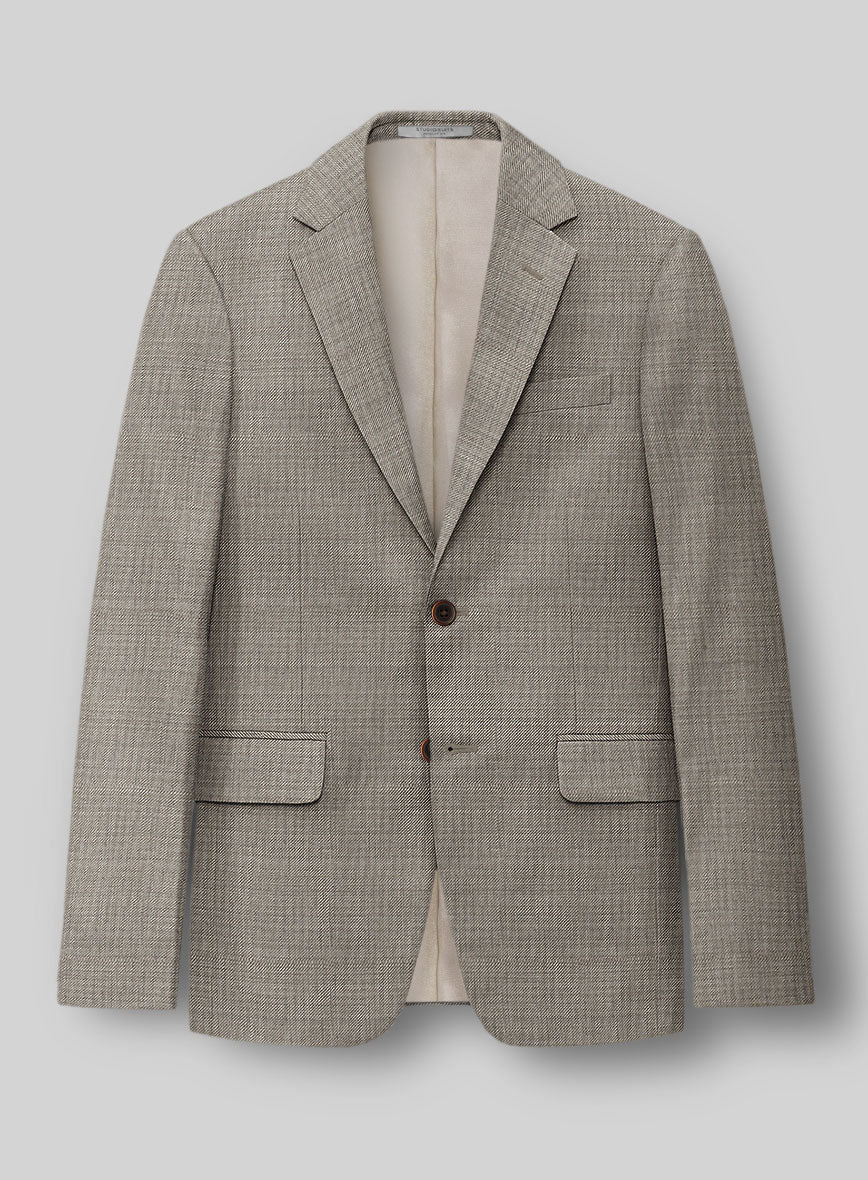 Napolean Sharkskin Light Brown Wool Suit - Image 3