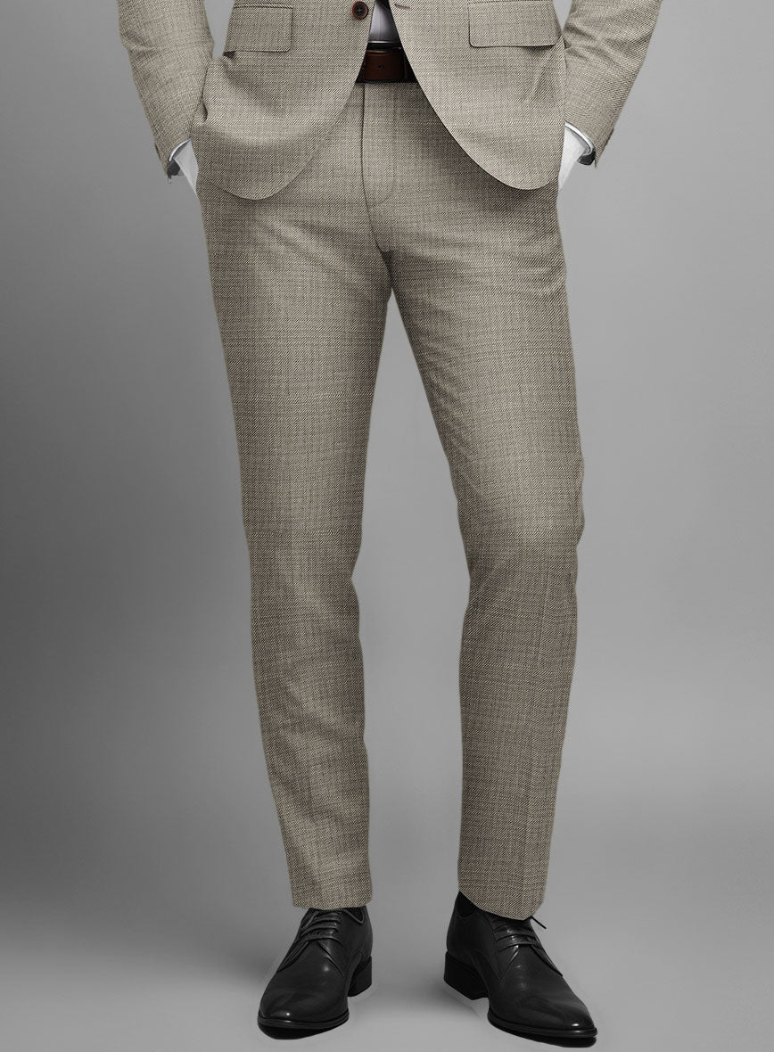 Napolean Sharkskin Light Brown Wool Suit - Image 6