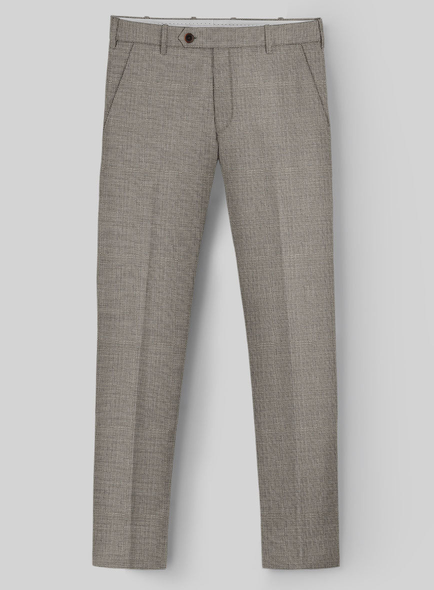 Napolean Sharkskin Light Brown Wool Double Breasted Suit - Image 3