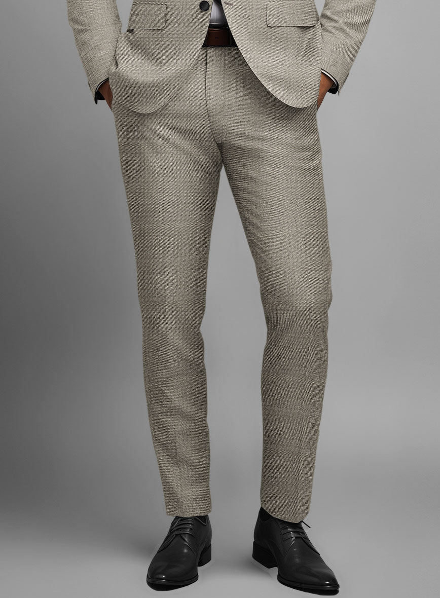 Napolean Sharkskin Light Brown Wool Tuxedo Suit - Image 5
