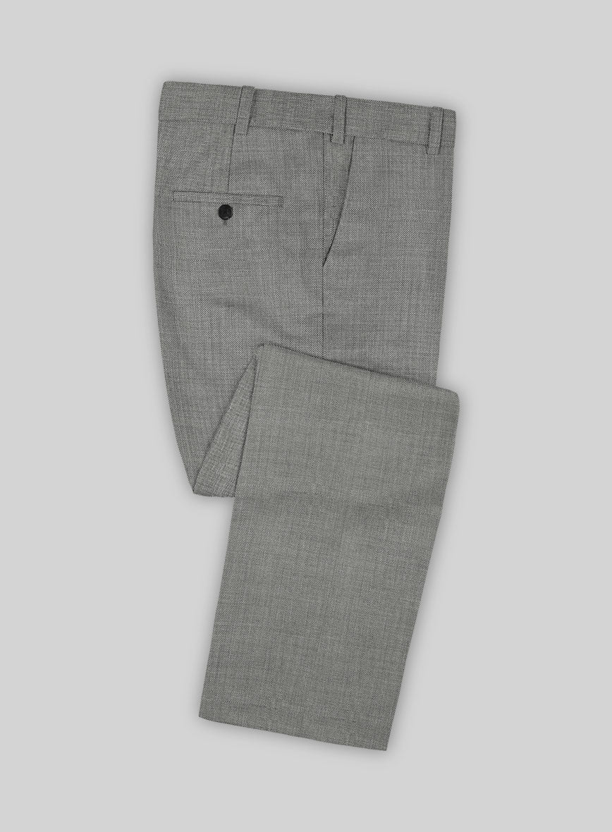 Napolean Sharkskin Light Gray Wool Double Breasted Suit - Image 3