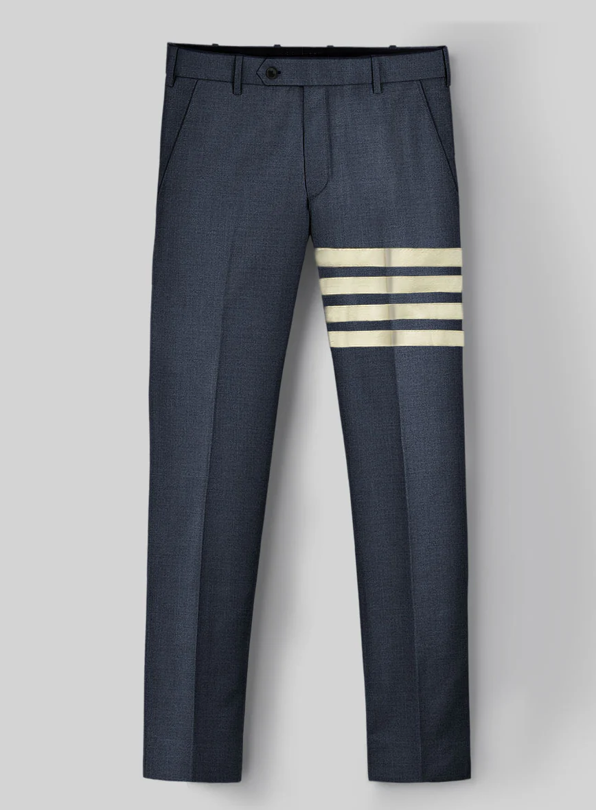 Napolean Slate Blue Wool Ivory Bar Jacket - Image 2