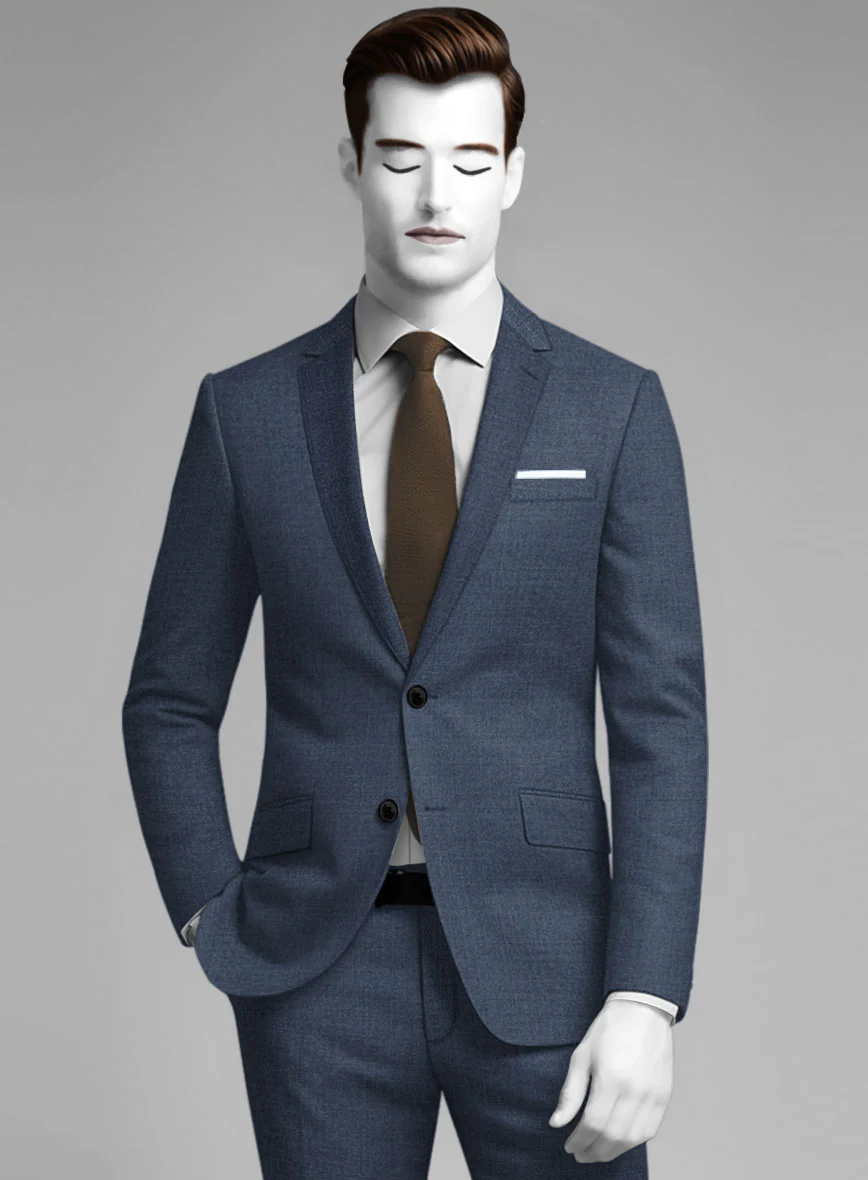 Napolean Slate Blue Wool Jacket - Image 2