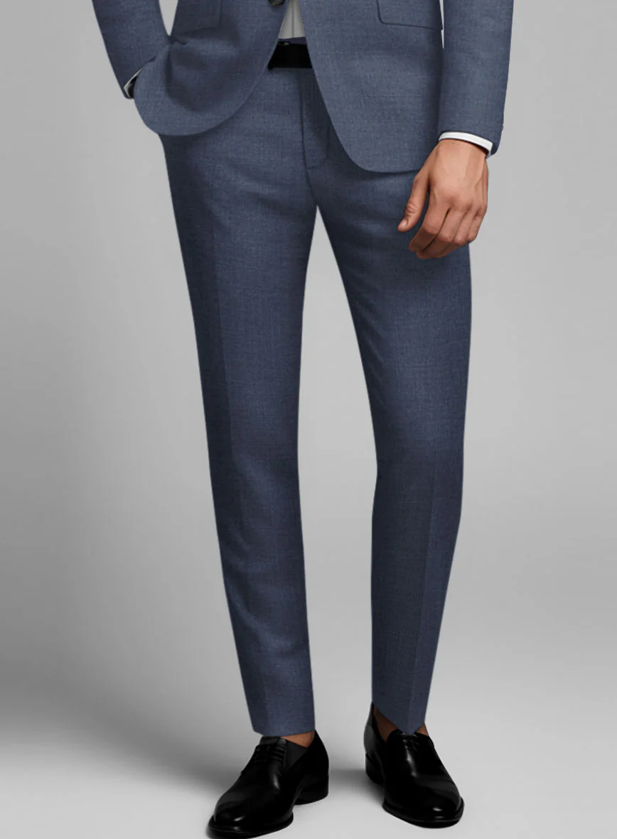 Napolean Slate Blue Wool Tuxedo Suit - Image 4