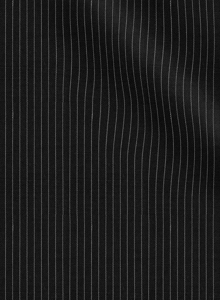 Napolean Slim Stripe Black Wool Jacket - Image 4