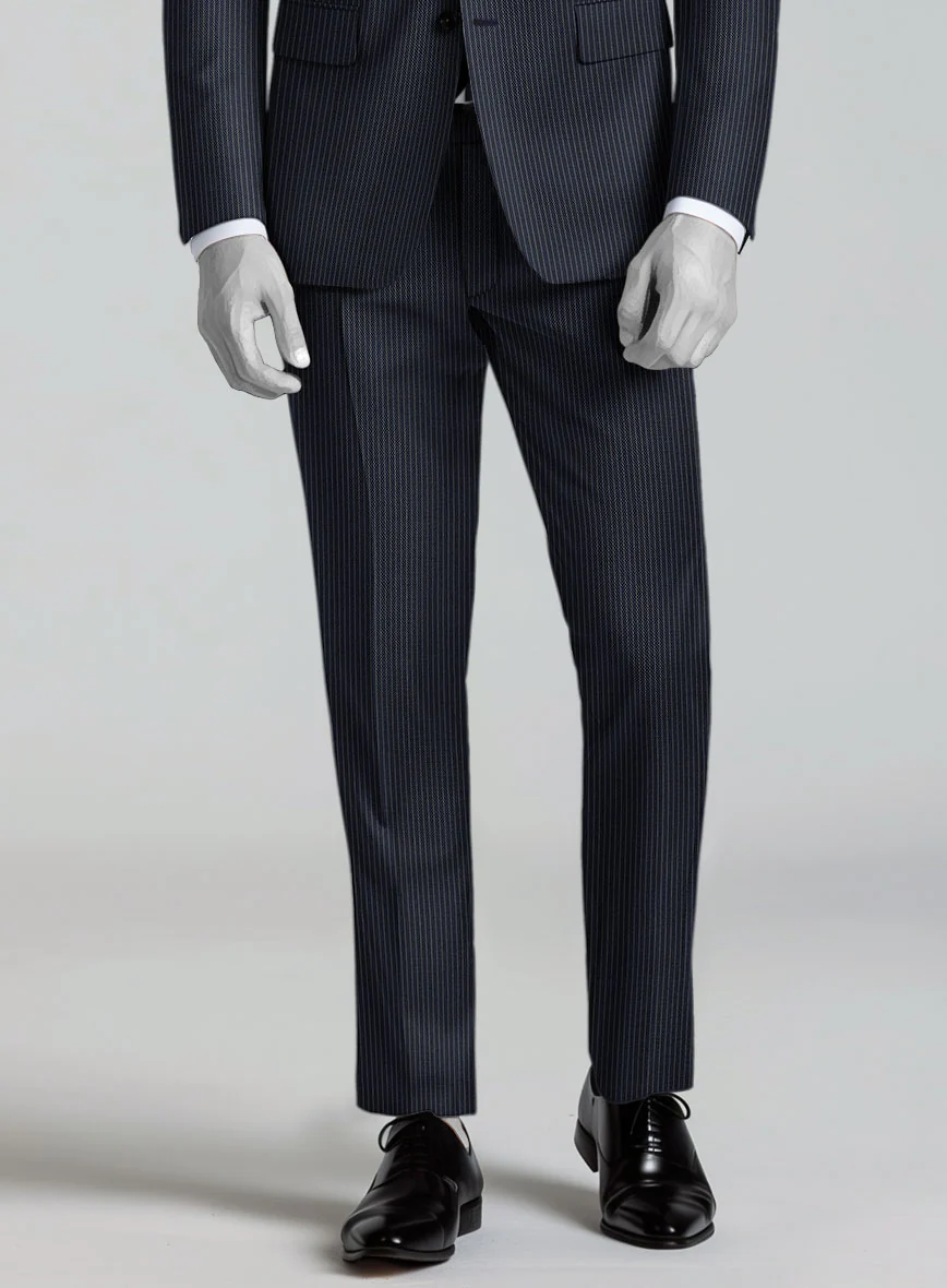 Napolean Slim Stripe Blue Wool Pants - Image 2