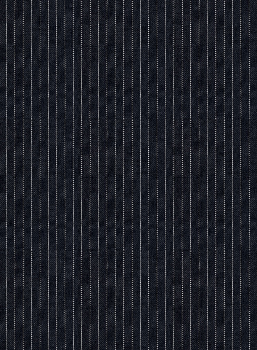 Napolean Slim Stripe Blue Wool Pants - Image 3