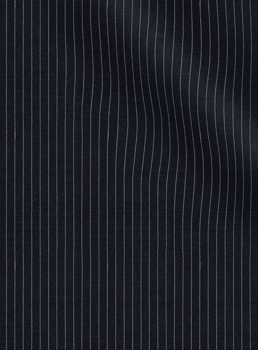 Napolean Slim Stripe Blue Wool Pants - Image 4