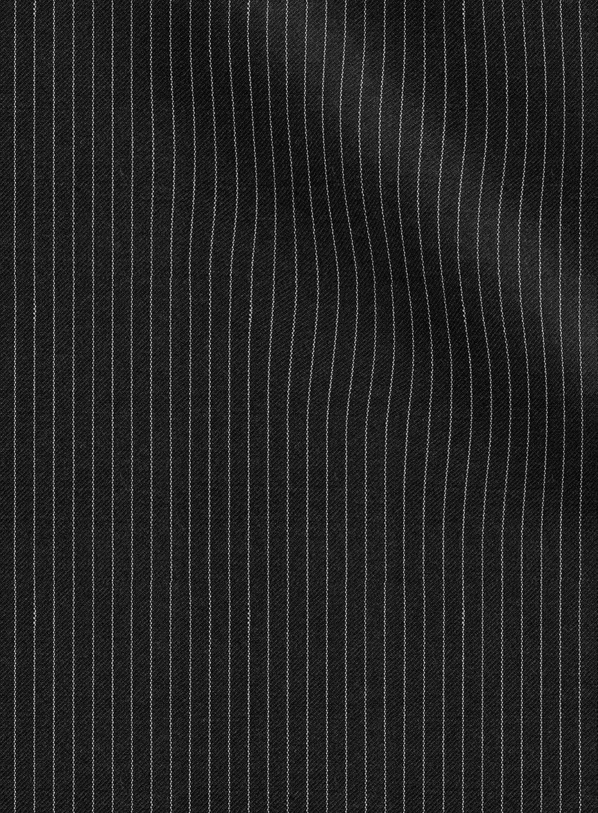 Napolean Slim Stripe Charcoal Wool Jacket - Image 3