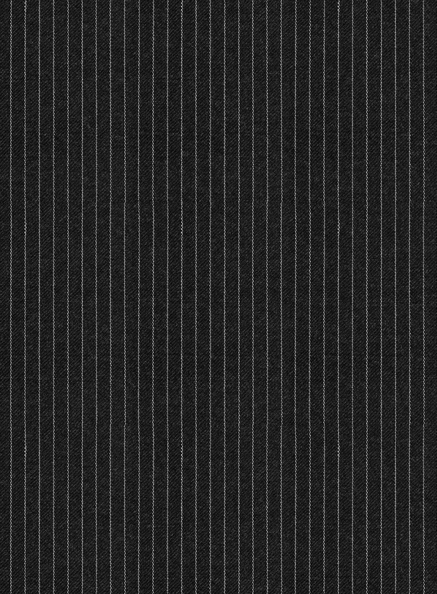 Napolean Slim Stripe Charcoal Wool Jacket - Image 4