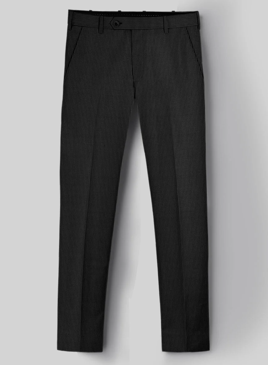 Napolean Slim Stripe Charcoal Wool Suit - Image 6