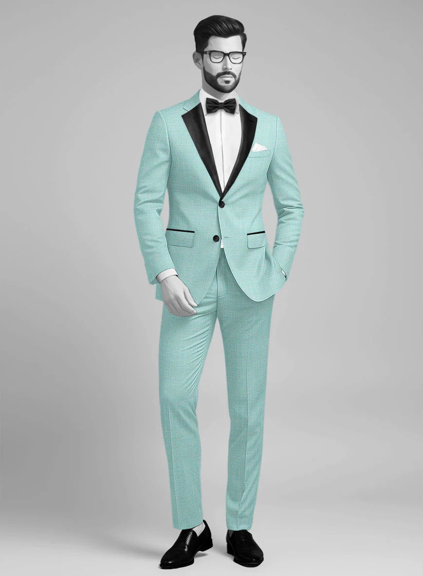 Napolean Spring Blue Wool Tuxedo Suit - Image 2