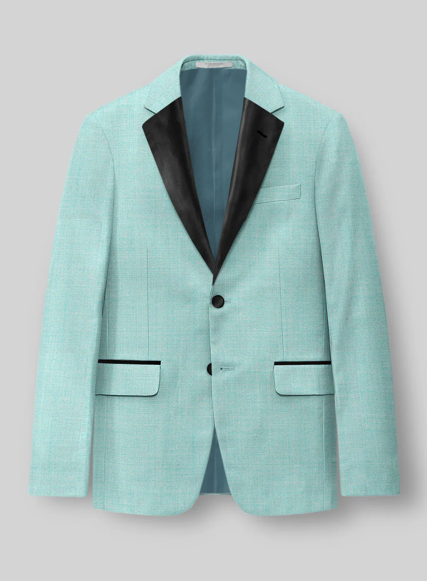 Napolean Spring Blue Wool Tuxedo Suit - Image 3