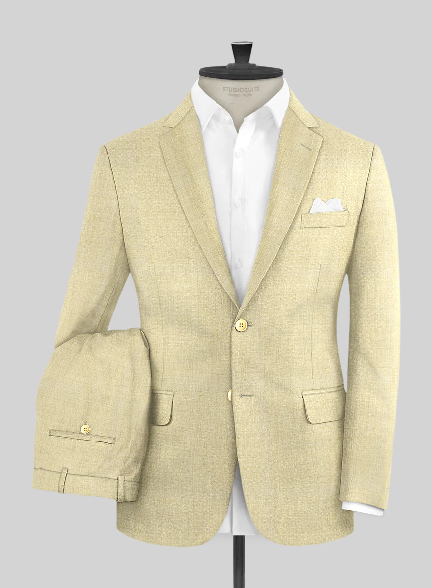 Napolean Spring Latte Beige Wool Suit - Image 2
