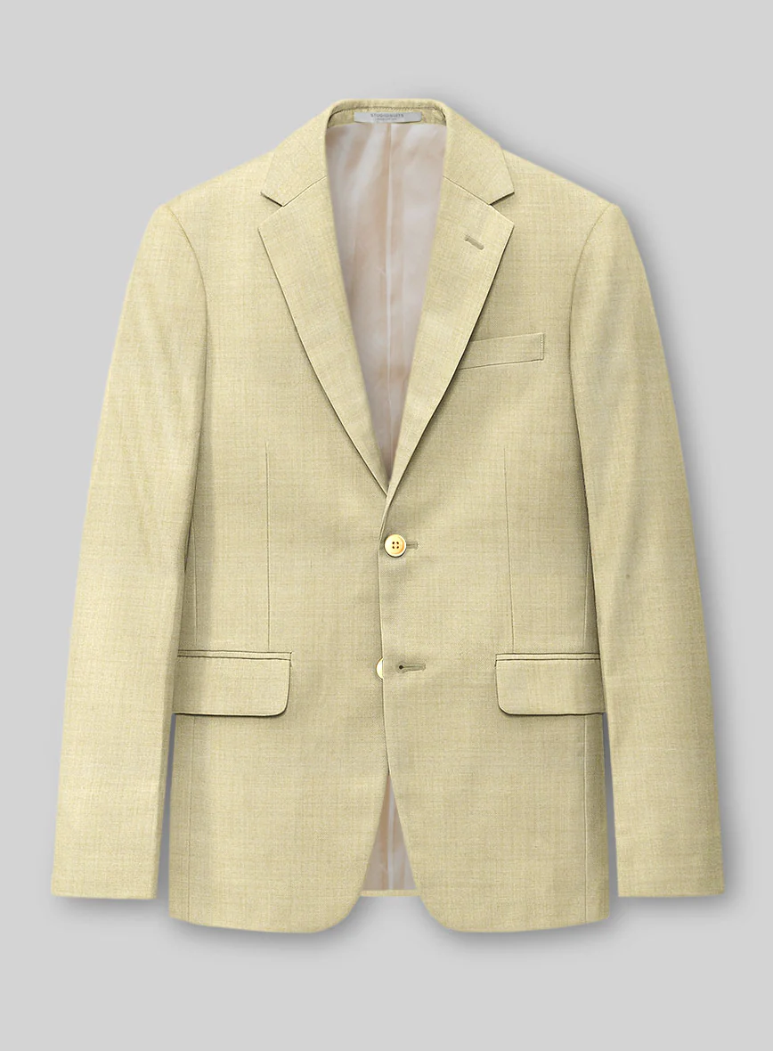 Napolean Spring Latte Beige Wool Suit - Image 4