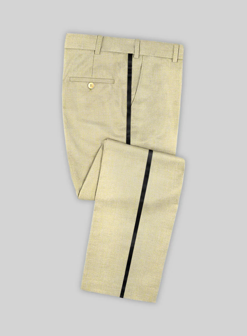 Napolean Spring Latte Beige Wool Tuxedo Suit - Image 5