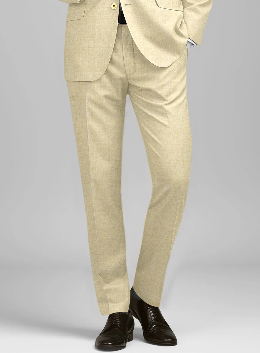 Napolean Spring Latte Beige Wool Tuxedo Suit - Image 6