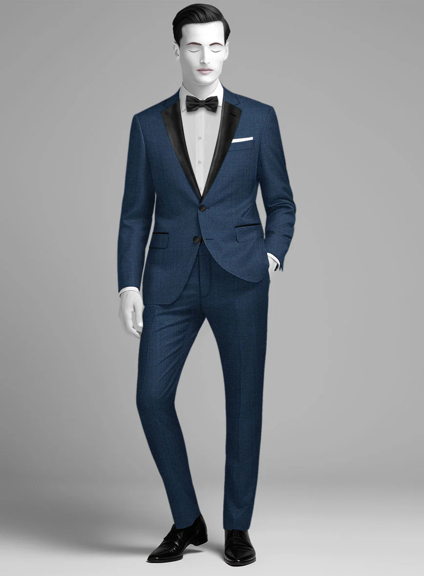 Napolean Spring Royal Blue Wool Tuxedo Suit - Image 2