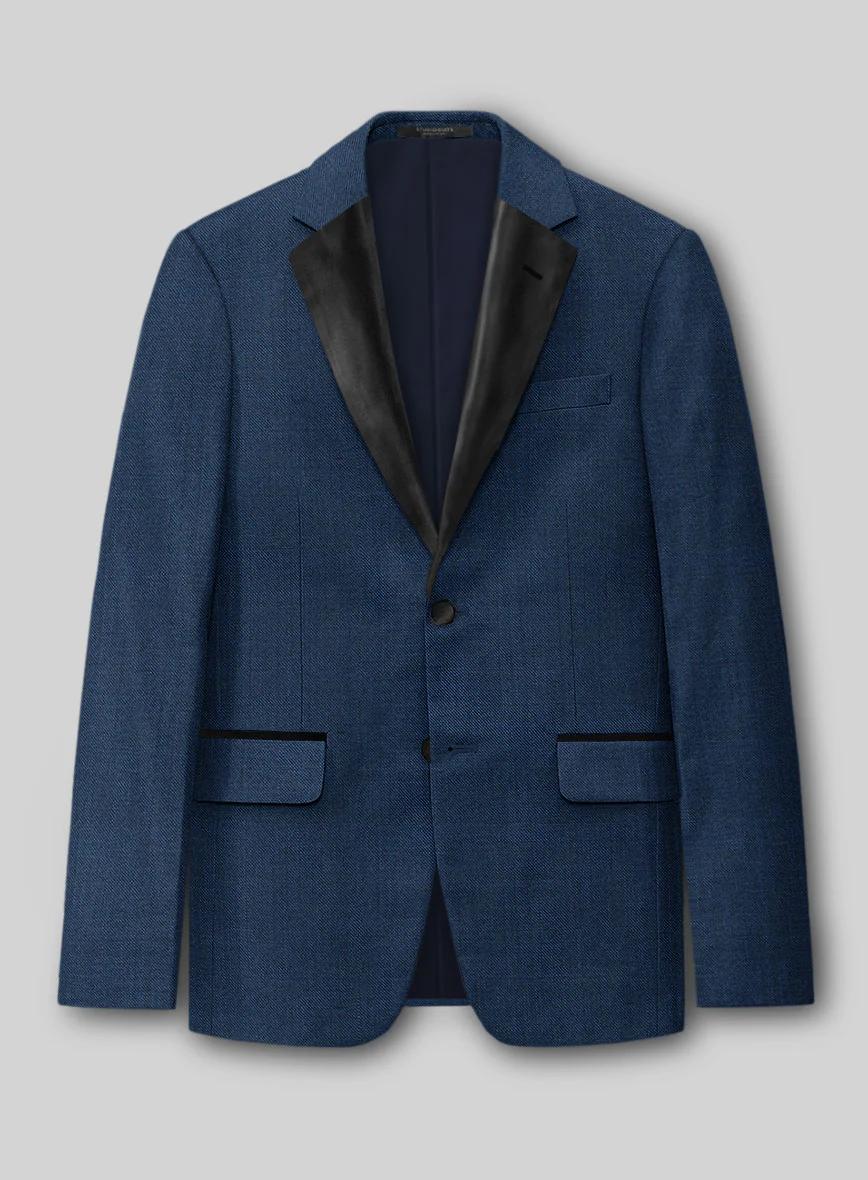 Napolean Spring Royal Blue Wool Tuxedo Suit - Image 3