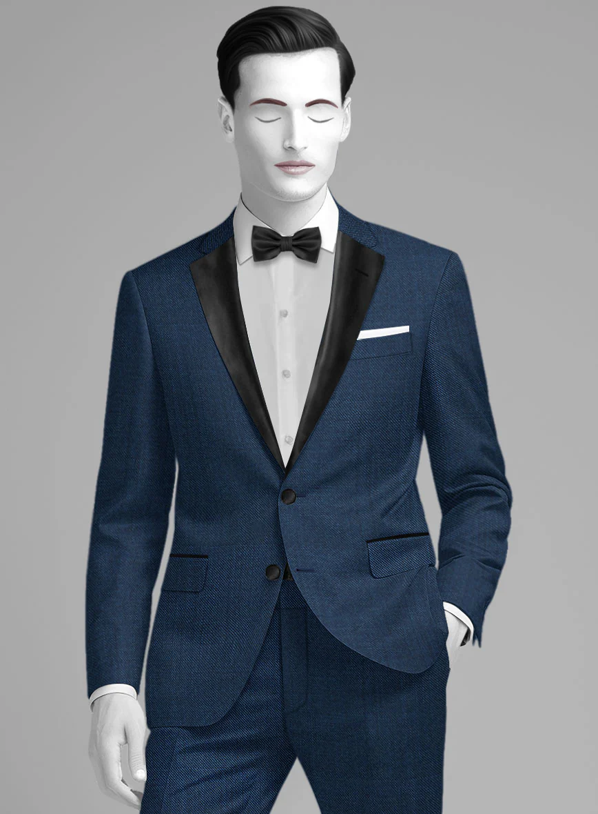 Napolean Spring Royal Blue Wool Tuxedo Suit - Image 4