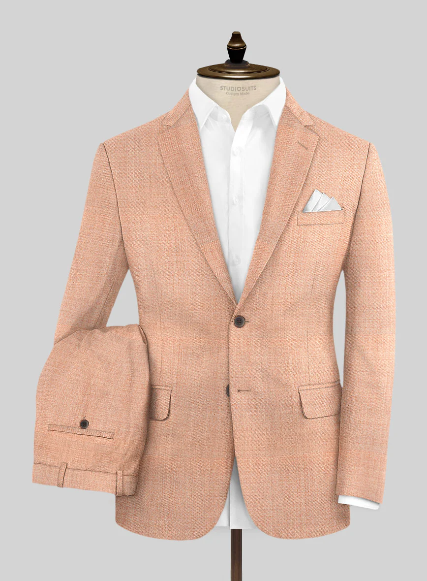 Napolean Spring Salmon Pink Wool Suit - Image 2