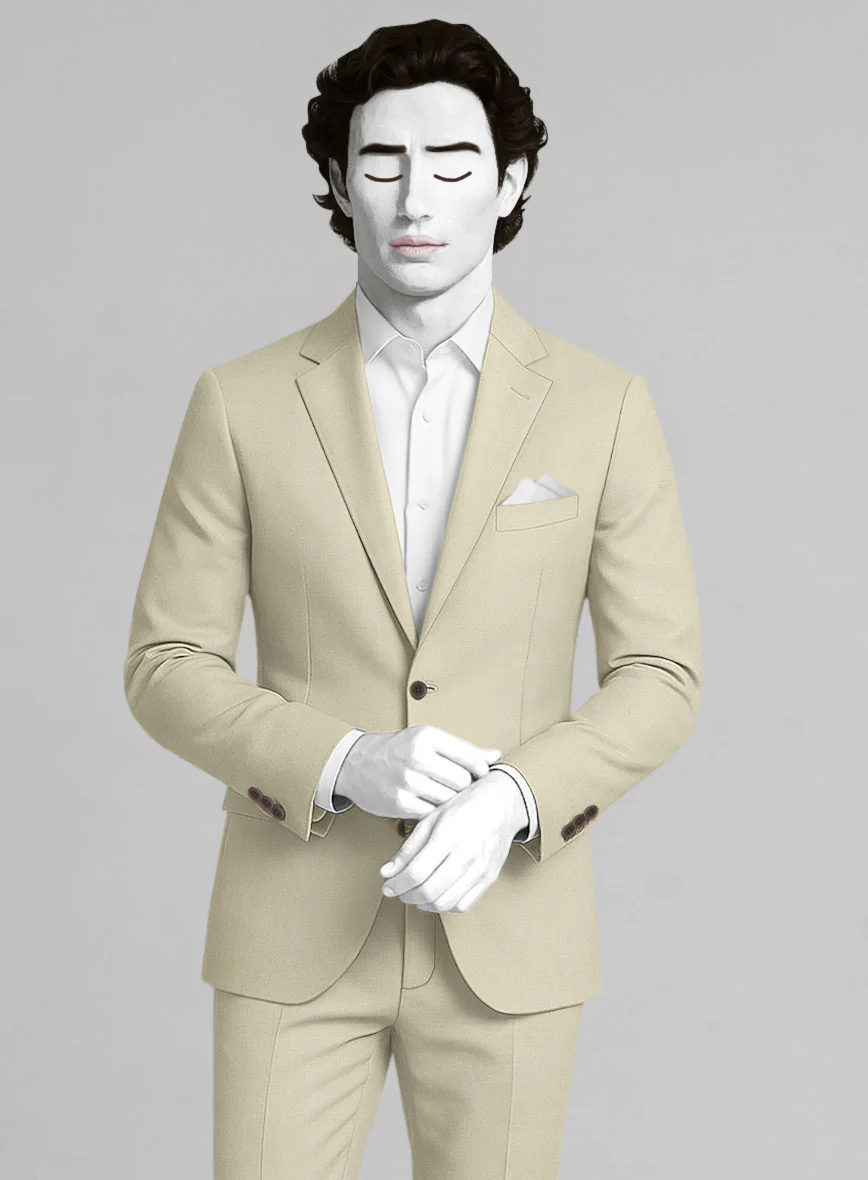 Napolean Stretch Beige Wool Jacket - Image 2