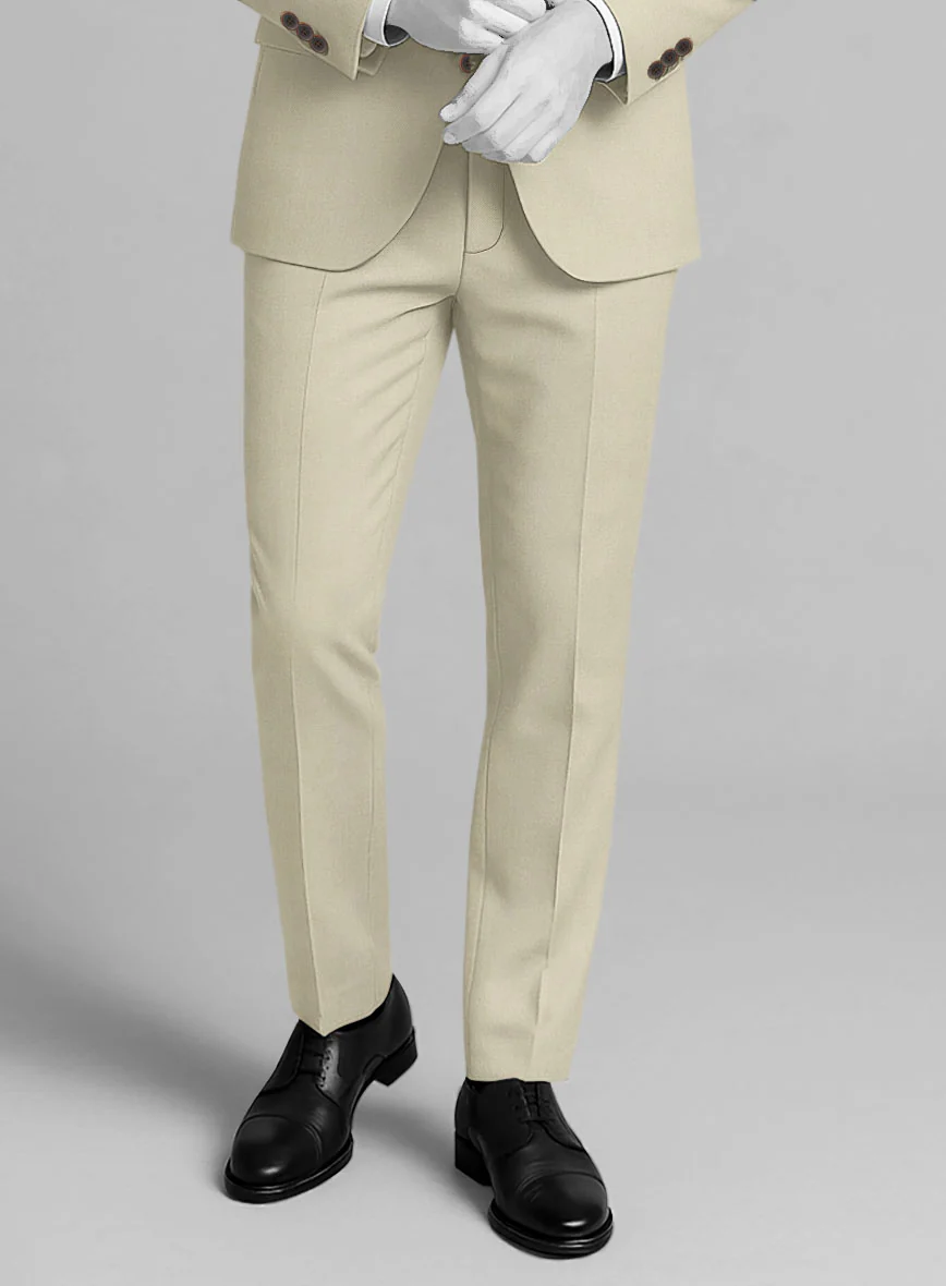 Napolean Stretch Beige Wool Suit - Image 5