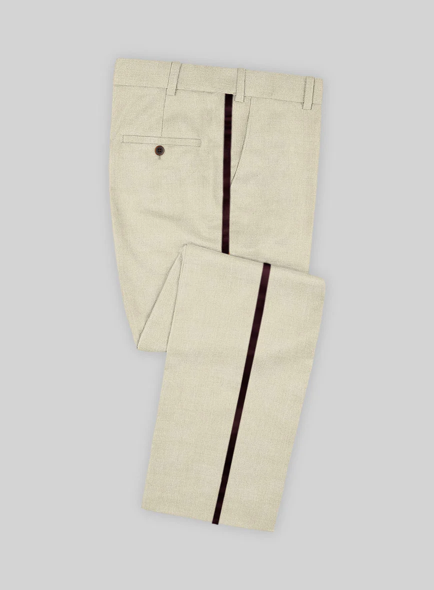 Napolean Stretch Beige Wool Tuxedo Suit - Image 3