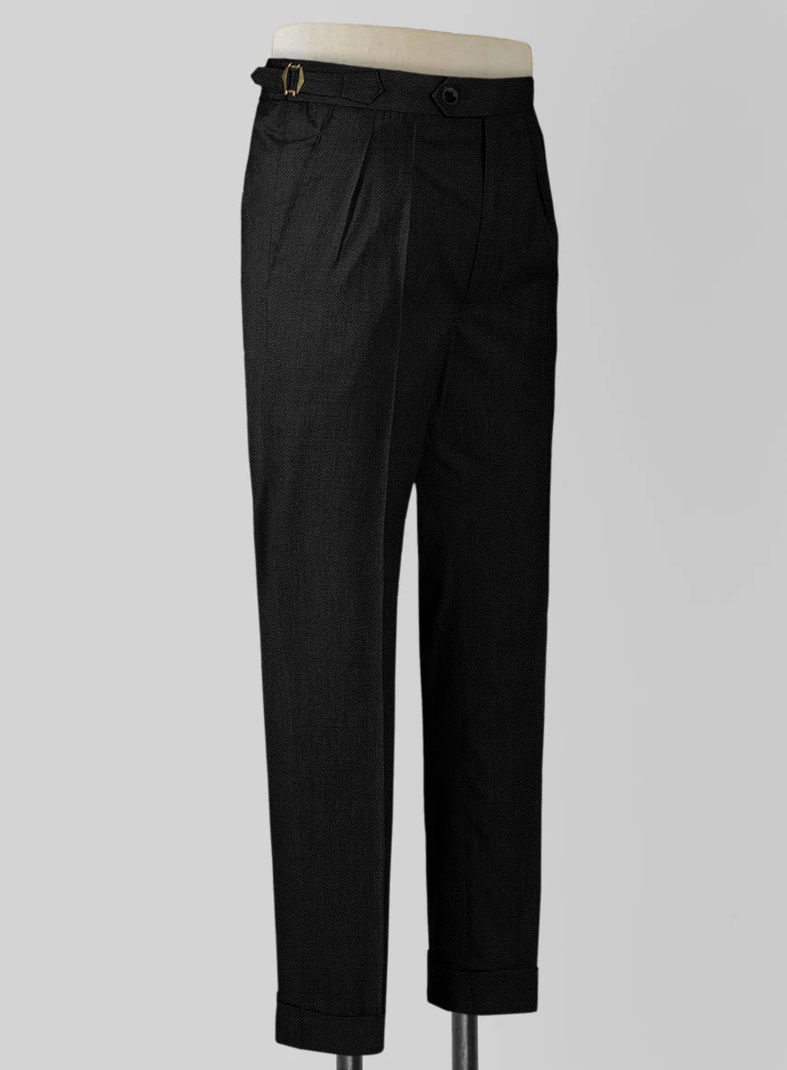 Napolean Stretch Black Highland Wool Trousers - Image 2