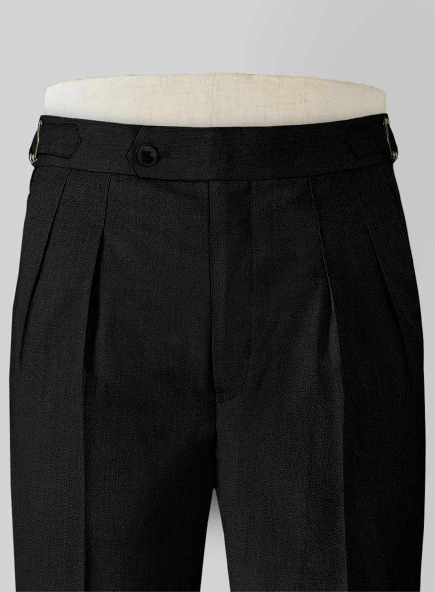 Napolean Stretch Black Highland Wool Trousers - Image 4