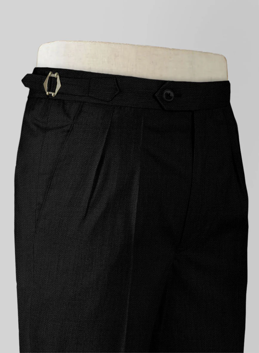 Napolean Stretch Black Highland Wool Trousers - Image 5
