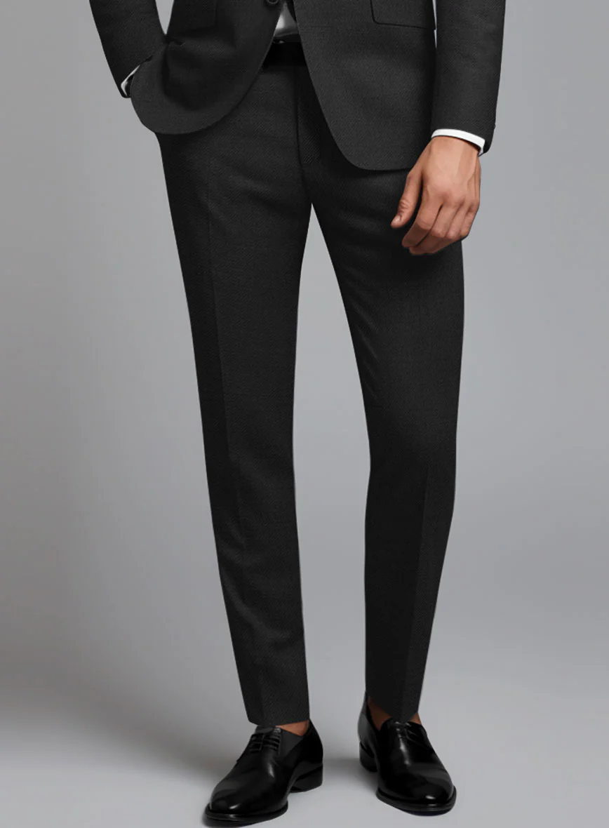 Napolean Stretch Black Wool Tuxedo Suit - Image 5