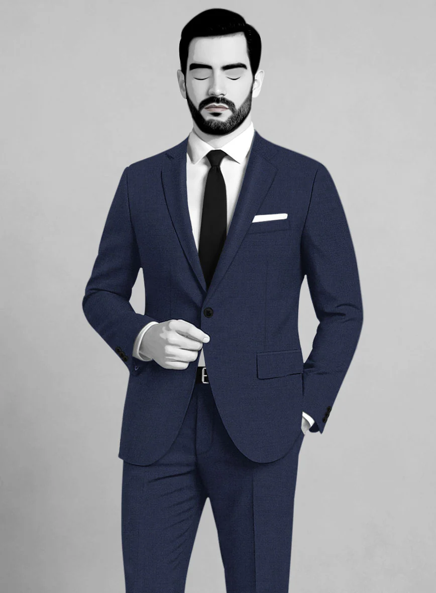 Napolean Stretch Blue Wool Jacket - Image 2