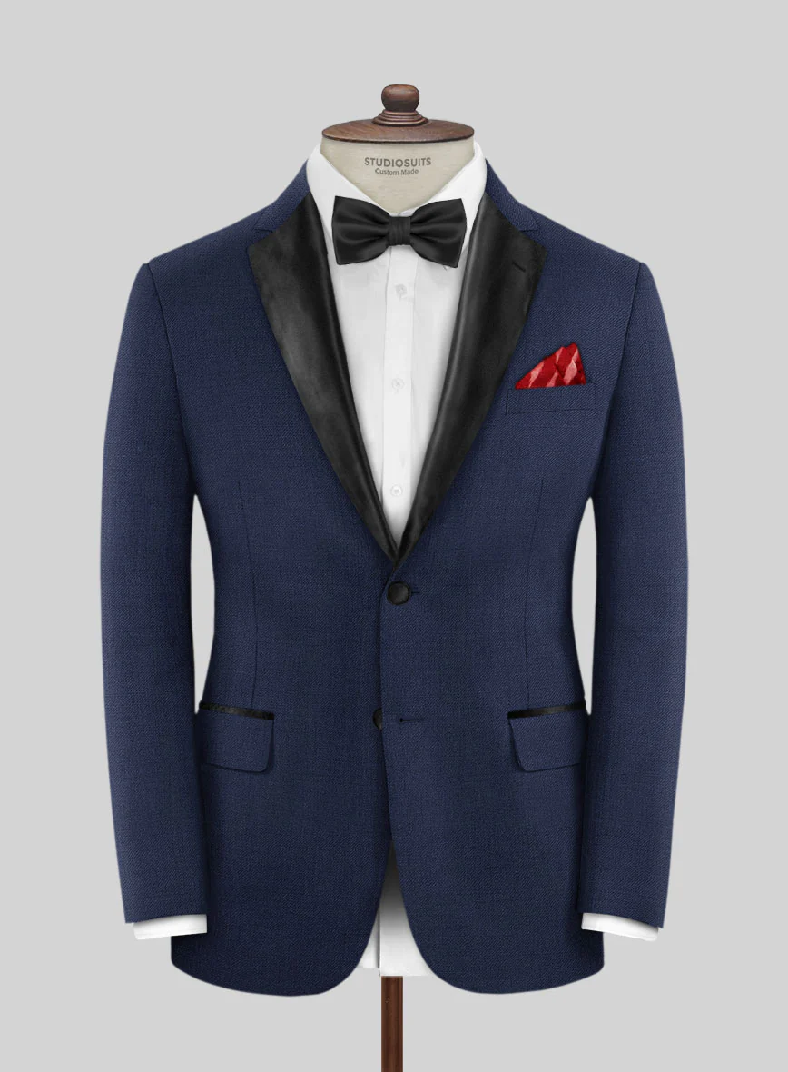 Napolean Stretch Blue Wool Tuxedo Suit - Image 2